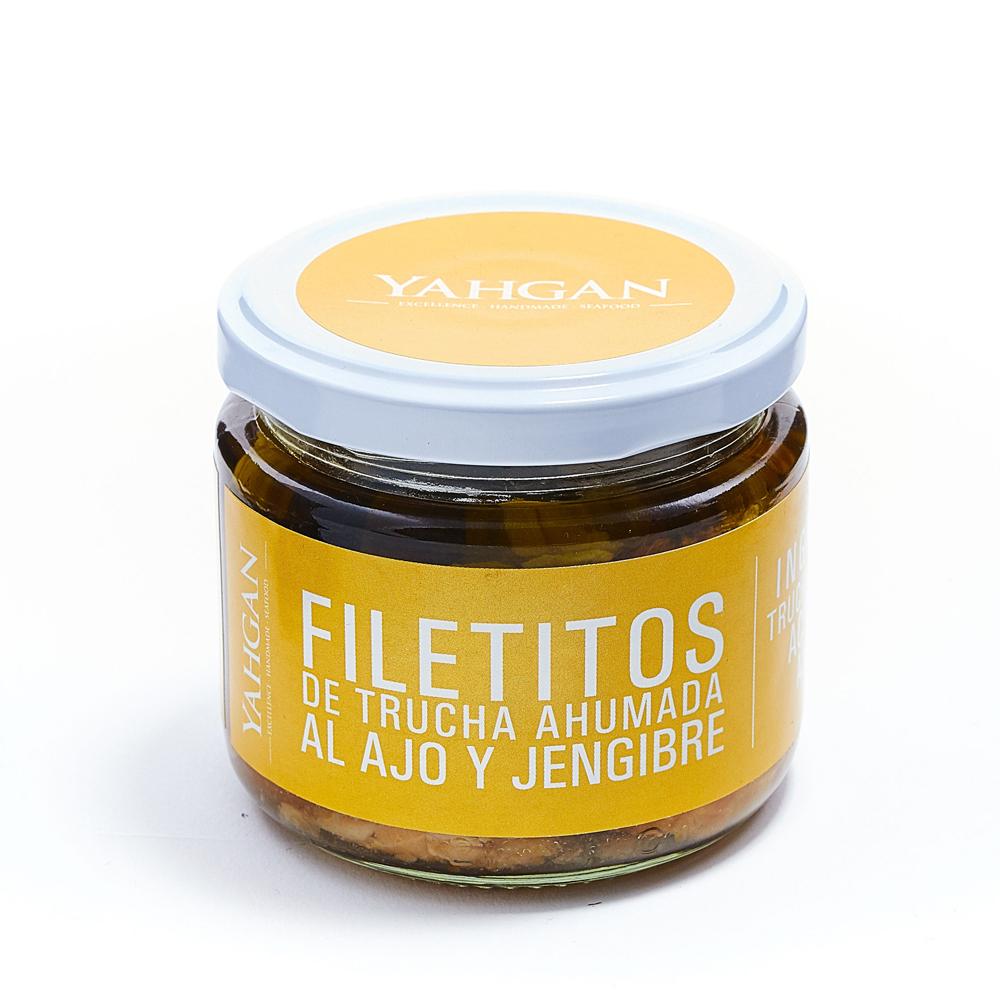 Filetitos de trucha ahumada al Ajo y Jengibre - Yahgan Seafood